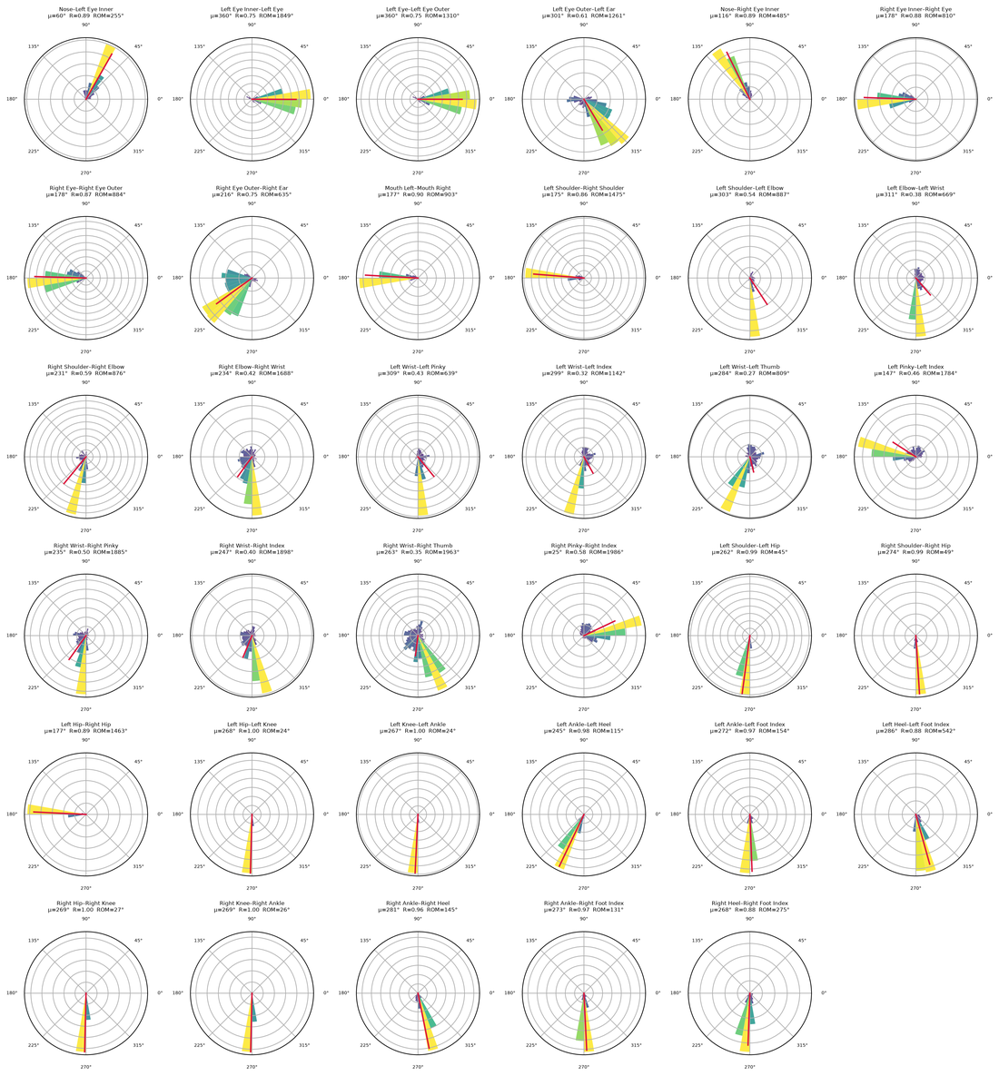 Pose segment circular statistics